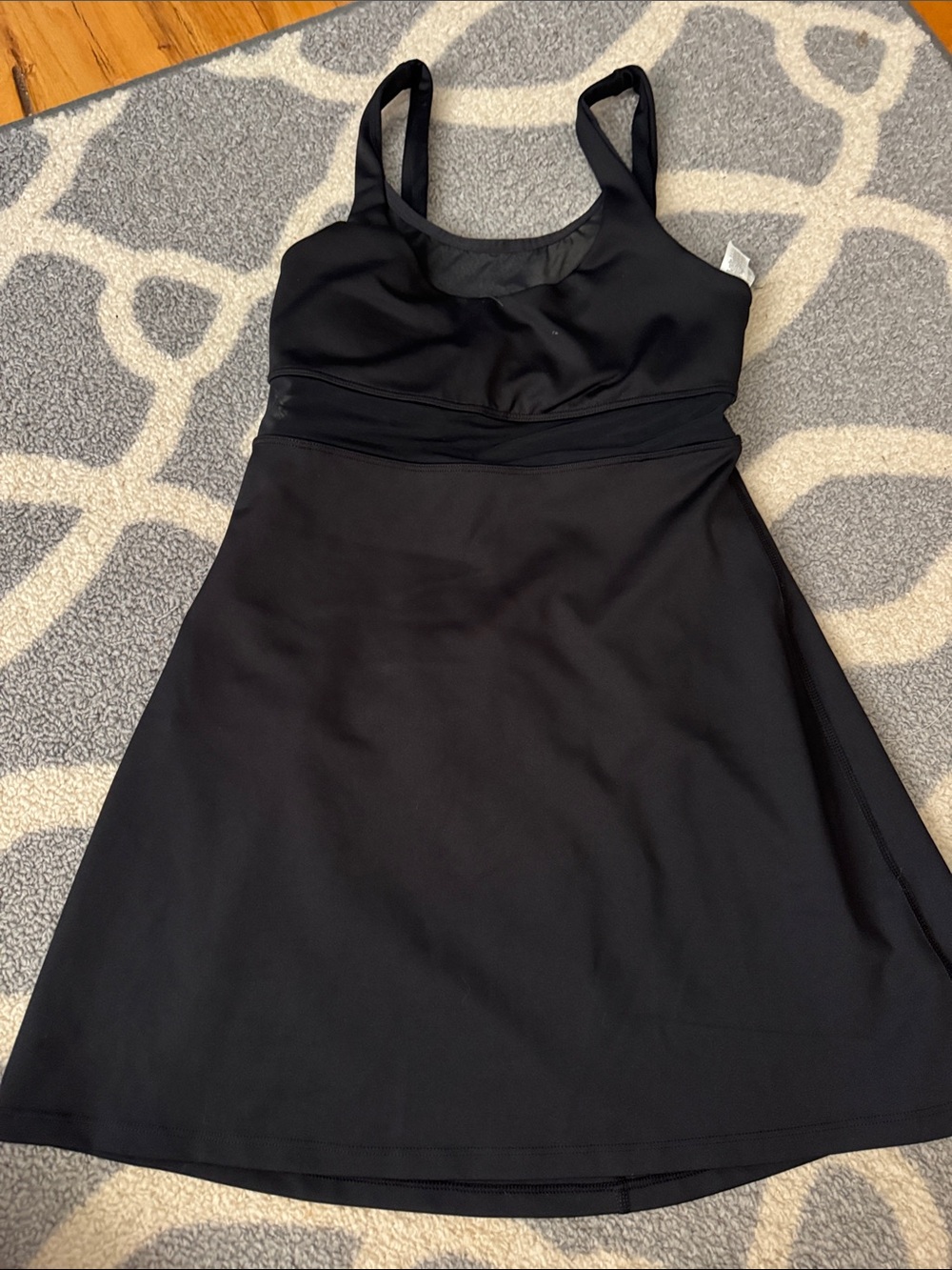 ALO Yoga Black Athletic Skater Dress with Supportive Bodice - Picture 3 of 5